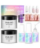 Saviland Nail Repair Kit - 3 Mins Repair, Air Dry Dip Powder for Broken Natural Nails | White & Clear Dipping Powder, Glue, File, Dust Brush - Nail Repair Treatment - Buy Online on GoSupps.com