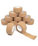 12 Rolls Self-Adhesive Sport Bandage - Elastic Cohesive Tape for Fingers & Toes | 2.5cm x 4.5m Skin Colors - International Shipping - Buy Online on GoSupps.com