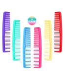 QITIMIR Colorful Hair Comb Set for Women and Men - 6 Pack Wide Tooth Plastic Combs in Red Blue Green Purple Pink and Yellow - Detangler Pocket Hair Comb Women Accessories - Daisy - Buy Online on GoSupps.com