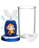 Sunartec Musical Ultrasonic Kids Electric Toothbrush - Cute Cartoon 360 Automatic Toothbrush for Toddlers 2-10 Years with 3 Modes - U-Shaped Brush Head (D-blue) - Buy Online on GoSupps.com