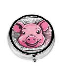 Buy Pink Pig Metal Pill Box - Mini Travel Medicine Organizer for Purse & Pocket - Buy Online on GoSupps.com