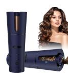 Buy Cordless Auto Hair Curler - Portable Rotating Curling Iron Fast Heating 3 Temps Rechargeable Barrel for Perfect Waves (Blue) - International Shipping Available - Buy Online on GoSupps.com