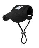 Pawaboo Dog Baseball Cap - Adjustable Sun Protection Hat for Dogs with Ear Holes - Size S Black - Buy Online on GoSupps.com