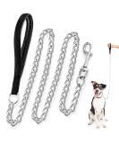 Dacitiery Metal Dog Leash Chew Proof 4FT/1.2M Dog Chain Leash Heavy Duty Anti-Bite Dog Lead Pet Leash with Nylon Soft Padded Handle for Small Medium Large Dogs (3MM) - Buy Online on GoSupps.com