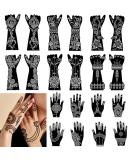 20 Large Henna Tattoo Stencils - Indian Arabian Temporary Body Paint Kit for Women | Arm & Hand Templates with Tattoo Stickers - Buy Online on GoSupps.com