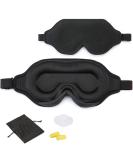 Hautton 3D Contoured Sleep Eye Mask for Men and Women - Adjustable Strap, Light Blocking, Memory Foam - Black - Buy Online on GoSupps.com