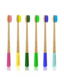 Virgin Forest Bamboo Toothbrush Set - Natural Eco-Friendly Biodegradable Wood, Vegan Organic Charcoal Bristles - Pack of 6 - Buy Online on GoSupps.com