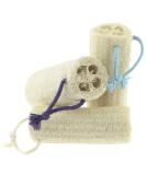 Pack of 3 White 100% Natural Loofah Exfoliating Body Washcloths Sponge Scrubber for Skin Care in Bath Spa/Shower - Buy Online on GoSupps.com