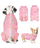 Slowton Soft Breathable Dog Recovery Suit - Leak Protection & Anti-Wound Licking - Pink One-Piece for Male Dogs After Surgery - Buy Online on GoSupps.com