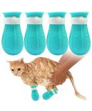 LLMSIX 4PCS Cat Anti-Scratch Boots - Adjustable Silicone Paw Protector Shoes for Home Pet Shower and Nail Trimming (Blue) - Buy Online on GoSupps.com