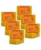 Simply Vedic Turmeric Soap Bar 6-Pack - Hand-Made Gift Set with Coconut Oil for Body, Hand, Face- Men & Women - 3.5 Oz. x 6 - Buy Online on GoSupps.com