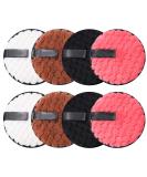 8 pieces of slaughtering pads washable 11.5 cm Smarting pads microfiber reusable make-up remunter sponges for facial cleaning skin care (4 colors) black brown pink white - Buy Online on GoSupps.com