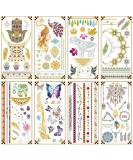 Kenzy Tattoo Stunning Metallic Temporary Tattoos - 100+ Designs of Glitter Shimmer Waterproof Fake Tattoos in Gold and Silver - Jewelry, Bracelets, Feathers, Flowers, Mandalas, Elephants - Long Lasting - Buy Online on GoSupps.com