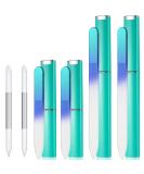 6 Piece Green Glass Cuticle Pusher and File Set with Case - Double Sided Glass Files and Cuticle Trimmer for Manicure Nail Care - Buy Online on GoSupps.com
