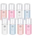 Nano Sprayer Facial Mister | Portable Mini Face Mist | USB Rechargeable Face Steamer | Skin Care & Eyelash Extensions | White Pink - 8 Pieces - Buy Online on GoSupps.com