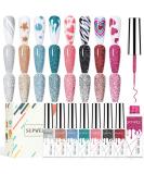 Supwee Reflecting Gel Liner Nail Art Set - 8 Colors Disco Glitter UV Gel Polish for DIY Nail Designs - Buy Online on GoSupps.com