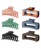 iBuneerly Hair Claw Clips - 6 Colors, Strong Hold for Thick Hair, Non-slip Design, 3 Square Matte & 3 Banana Clamps - 6 Pack for Women - Buy Online on GoSupps.com