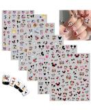 12 Sheets Cartoon Mouse Nail Art Stickers Cute Kawaii Nail Decals 3D Self-adhesive Nail Charm Stickers for Girls Women - Buy Online on GoSupps.com