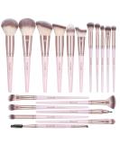 MAANGE 18-Piece Premium Synthetic Makeup Brush Set in Pink - Professional Face, Powder, Blush, and Eye Shadow Brushes - Buy Online on GoSupps.com