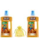 Flash All Purpose Wood Floor Cleaner with Almond Oil Mandarin & Cedarwood Scent Pack of 2 + Our Gift for You: Organza Small Bag - Buy Online on GoSupps.com