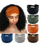 Olbye Wide Headbands: 6 Pack Women's Knotted Turban Headbands - Non Slip Sweatbands for Yoga, Running, and Fashion - Solid Color A - Buy Online on GoSupps.com