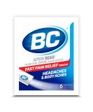 BC Powder Original Strength Pain Reliever - 6ct Aspirin Dissolve Packs - Buy Online on GoSupps.com
