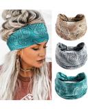 Aceorna Boho Bandeau Headbands Wide Knot Hair Scarf Floral Printed Hair Band Elastic Turban Thick Head Wrap Stretch Fabric Cotton Head Bands Thick Fashion Hair Accessories for Women (Popular) - Buy Online on GoSupps.com