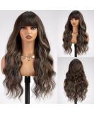 Buy Emmor Ash Brown Highlight Wig with Pony - Long Heat-Resistant Synthetic Hair for Everyday Use - Buy Online on GoSupps.com