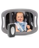 reer 86101 BabyView LED car safety mirror - always keep an eye on your baby in the back seat grey with lighting Single - Buy Online on GoSupps.com