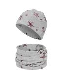 Baby Cotton Hat and Tube Scarf Set - Soft Beanie Hat and Loop Scarf for Autumn/Winter - L-Grey (1-3 Years) - Buy Online on GoSupps.com