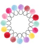 Lusofie 16-Piece Pom Pom Hair Ties for Girls - Fluffy Elastic Ponytail Holders - Buy Online on GoSupps.com