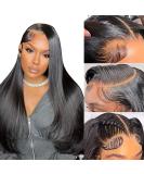 Ossilee 18 inch Straight Lace Front Wig 10A Brazilian Virgin Human Hair 180% Density HD Transparent Lace Frontal Wig for Black Women - Pre Plucked with Baby Hair - Glueless Natural Hairline - 13x4 - Buy Online on GoSupps.com