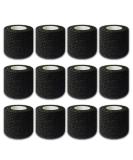 Autdor Tattoo Grip Cover Wrap - 12Pcs Disposable Cohesive Black Elastic Bandage Rolls - Buy Online on GoSupps.com