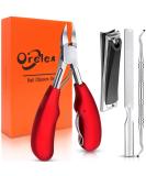 Orelex Professional Toenail Clipper Set - Sharp Stainless Steel Nail Clippers for Ingrown Toenails - Set of 4 with Soft Handle - Ideal for Pedicure Care - Buy Online on GoSupps.com