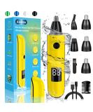 2024 Professional Nose Hair Trimmer for Men & Women - Painless IPX7 Waterproof USB Rechargeable Easy Cleaning - All-in-One Eyebrow & Facial Hair Trimmer (Yellow - Buy Online on GoSupps.com