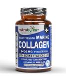 High Strength Marine Collagen 2400mg with Hyaluronic Acid 100mg Biotin Vitamin C D3 B12 and Silica - 120 Capsules - High Strength Hydrolysed Marine Collagen for Men and Women Made in UK - Buy Online on GoSupps.com