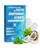 Teeth Whitening Strips - Enamel-Safe Dental Kit for Brighter Smile - 42 Fast Stain Remover Strips - Vegan & Non-Alcoholic - Buy Online on GoSupps.com