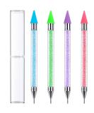 Tatuo 4 Pcs Rhinestone Picker Dotting Pen Set - Dual Ended Nail Art Tool for DIY Manicure - Crystals Wax Pencil for Gems (Blue Green Pink Purple) - Perfect for International Shipping - Buy Online on GoSupps.com