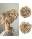Shop Messy Bun Hair Extensions with Rubber Band | Pale Gold & Blonde | Large Ponytail Hair Ties - Buy Online on GoSupps.com