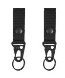 Azarxis Tactical Key Ring Chain D-Ring Carabiners Snap Clip Holder Gear for Camping Hiking - Black (2 Pack) - Buy Online on GoSupps.com