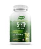 100% Pure 5-HTP Supplement with Calcium Mood Stress & Sleep Support for Adults | 60 Capsules | Neurotransmitter Formula - Buy Online on GoSupps.com