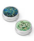 Buy Portable 3 Compartment Pill Box - Decorative Metal Vitamin Organizer Set (Van Gogh Almond Blossom + Pink Roses) - Ideal Gift for Travel & Organization - Buy Online on GoSupps.com