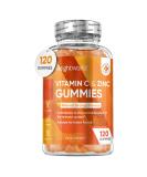 Vitamin C and Zinc Gummies for Adults & Kids - 200mg VIT C as L-Ascorbic Acid - 120 Chewable Vitamin C Gummies - Low Sugar Natural Orange Flavour Immunity Vitamins - Hair Skin & Nail Vitamins - Buy Online on GoSupps.com