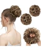 SARLA 2PCS Messy Hair Bun Hair Piece Synthetic Bun Hairpieces - Brunette/Ash Blonde Updo Hair Extensions for Women and Girls - Buy Online on GoSupps.com