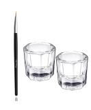 Glamified Dappen Dish Bowl Set + Eyebrow Tint Brush | Acrylic Nail Art Equipment - Buy Online on GoSupps.com