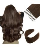 Sixstarhair Tape Extensions | Real Hair 20pcs 50g 14 Inch Medium Brown #3 | Premium Tape In Extensions - Buy Online on GoSupps.com