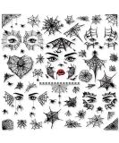 Konsait 65PCS Halloween Spider Face Tattoos Spider Web Spider Net Temporary Tattoos - Face Shoulder Arm Back Tattoos Stickers-Halloween Costume Apparel Cosplay Accessories Party Favor Supplies - Buy Online on GoSupps.com