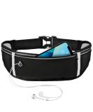 WuGU Waterproof Running Belt with 3 Pockets | Adjustable Jogging Bag & Bum Bag with Reflective Tape & Headphone Jack - Buy Online on GoSupps.com