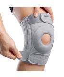 AVIDDA Knee Support Brace for Running & Sports | Adjustable Patella Tendon Knee Brace for Joint Pain & Arthritis | Side Stabilizers, Men Women, Grey, Size M-XL - Buy Online on GoSupps.com
