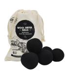 Smart Wash Dryer Balls - 100% Wool Tumble Dryer Balls | Hypoallergenic & Eco-Friendly | 6 Black New Zealand Sheep Wool Balls - Buy Online on GoSupps.com